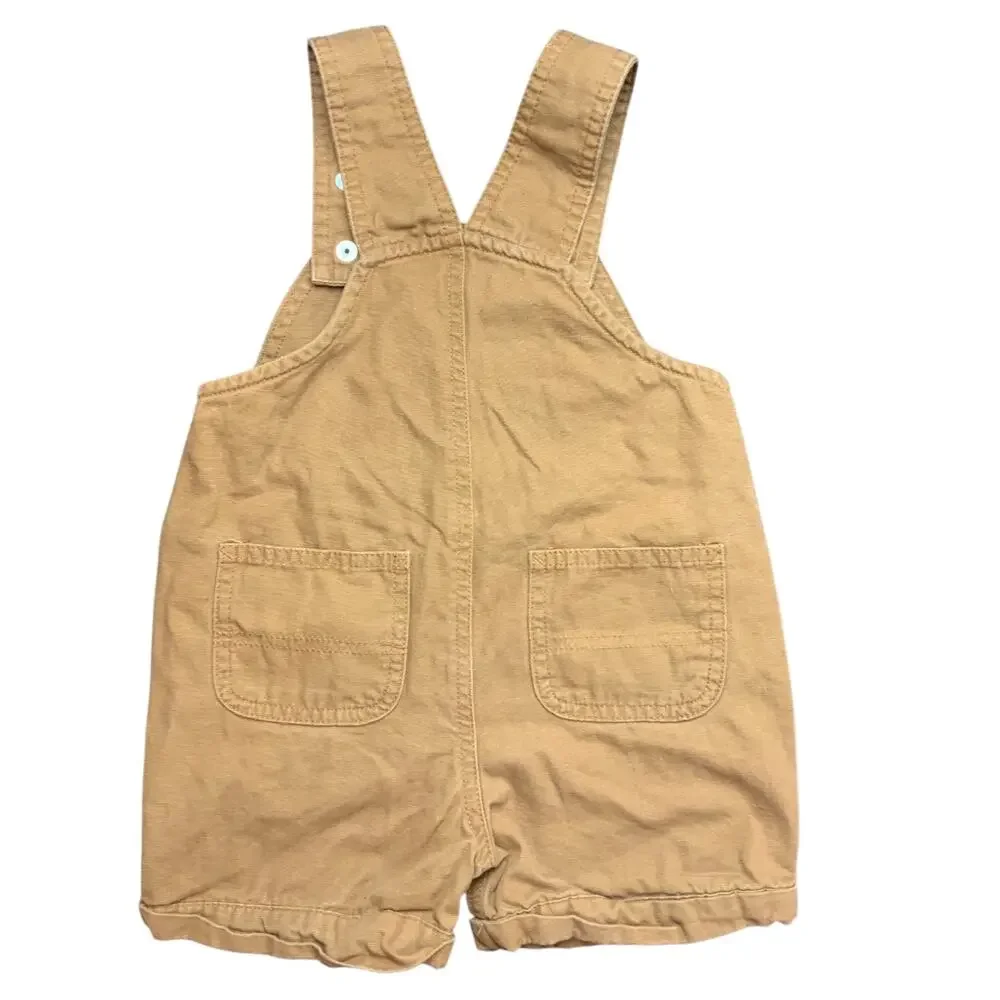 Carhartt Girls 2T Brown Duck Canvas Bib Shortalls Overalls Cotton Workwear